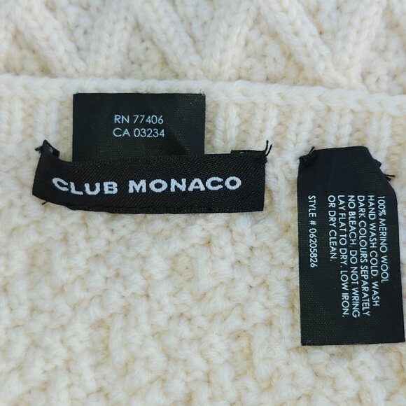 CLUB MONACO Cable Knit Skirt Women's One Size 100% Merino Wool - Picture 2 of 6